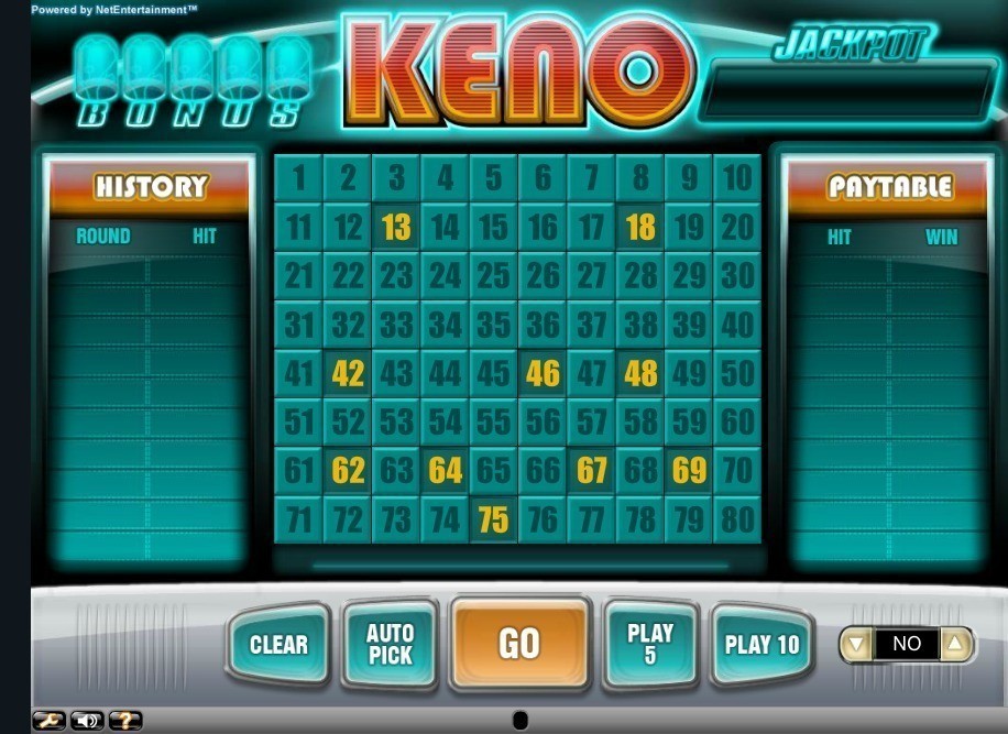 Бесплатная игра Кено